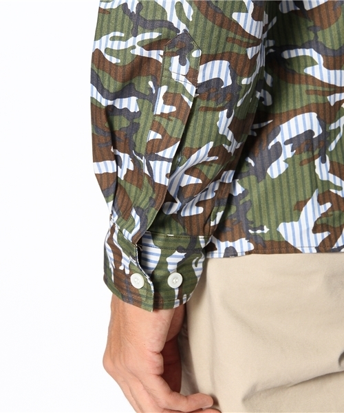 BEAMS(ビームス)の「□INTERFACE / “BLACK HEART” STRIPE CAMO B.D SHIRTS(シャツ/ブラウス・メンズ・ホワイト・MEDIUM/LARGE)」の6枚目の写真