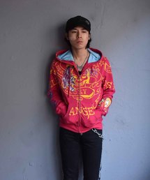 ed hardy エドハーディ　パーカー　スウェット　古着　ヴィンテージ　短丈 ed hardy エドハーディ パーカー スウェット 古着 ヴィンテージ 短丈
