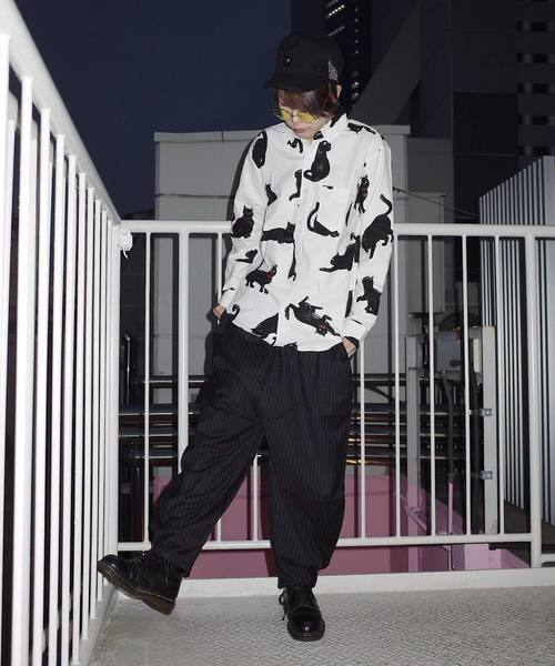 rovtski(ロフトスキー)の「ネコ総柄シャツ長袖 F(シャツ/ブラウス・レディース・グリーン系その他/ホワイト系その他2/ブルー系その他/ホワイト系その他4・MEDIUM/LARGE)」の7枚目の写真