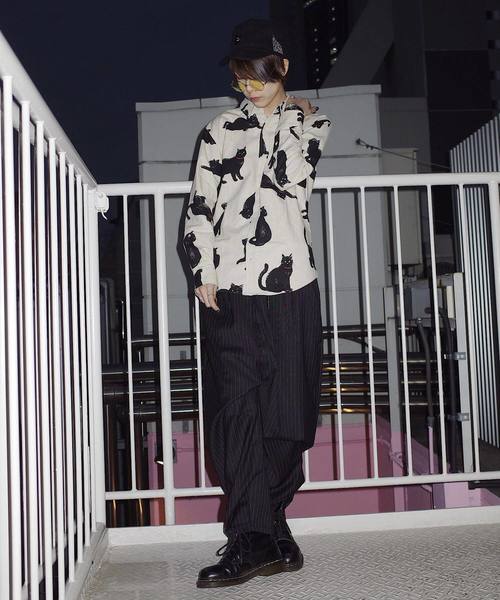 rovtski(ロフトスキー)の「ネコ総柄シャツ長袖 F(シャツ/ブラウス・レディース・グリーン系その他/ホワイト系その他2/ブルー系その他/ホワイト系その他4・MEDIUM/LARGE)」の9枚目の写真