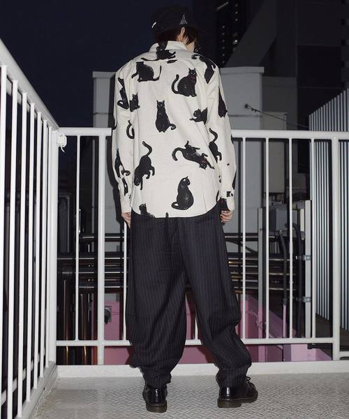 rovtski(ロフトスキー)の「ネコ総柄シャツ長袖 F(シャツ/ブラウス・レディース・グリーン系その他/ホワイト系その他2/ブルー系その他/ホワイト系その他4・MEDIUM/LARGE)」の10枚目の写真