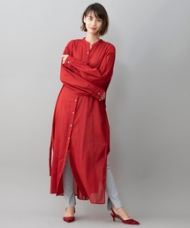 Munich | コットンローン２wayロングシャツワンピース(リゾート マキシワンピース)(シャツワンピース)