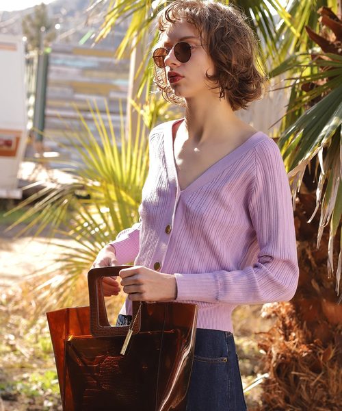 natural couture（ナチュラルクチュール）の「ビニールスクエア持ち手バッグ（ショルダーバッグ・レディース・ブラック/ブラウン/イエロー・FREE）」の14枚目の写真