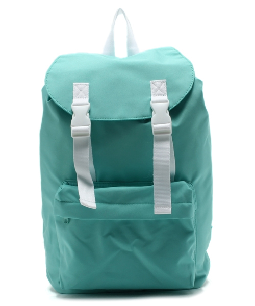 WEGO（ウィゴー）の「WEGO/ダブルベルトナイロンリュック（バックパック/リュック・レディース・ブラック/グリーン/サックスブルー/パープル/ピンク/ホワイト・FREE）」の4枚目の写真