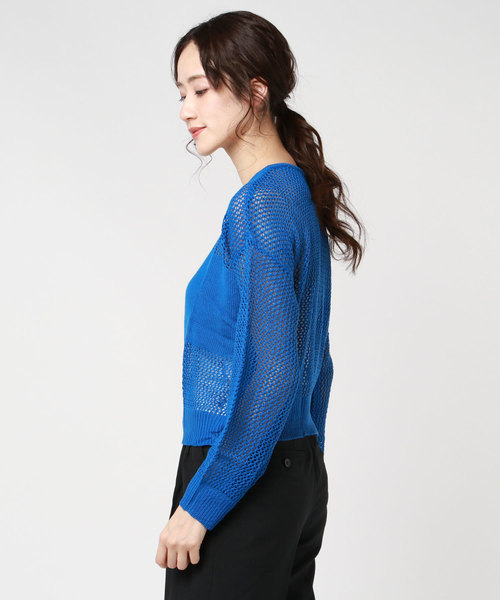 WEGO(ウィゴー)の「WEGO/メッシュ編み切替ニット(ニット/セーター・レディース・オフホワイト/グリーン系その他/ブルー/ライトパープル・FREE)」の13枚目の写真