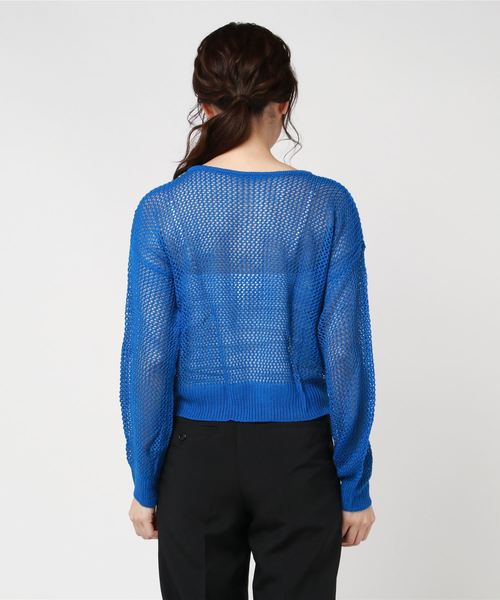 WEGO(ウィゴー)の「WEGO/メッシュ編み切替ニット(ニット/セーター・レディース・オフホワイト/グリーン系その他/ブルー/ライトパープル・FREE)」の12枚目の写真