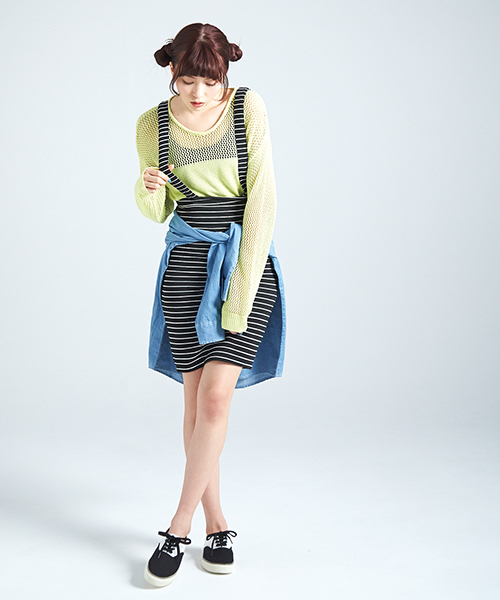 WEGO(ウィゴー)の「WEGO/メッシュ編み切替ニット(ニット/セーター・レディース・オフホワイト/グリーン系その他/ブルー/ライトパープル・FREE)」の20枚目の写真