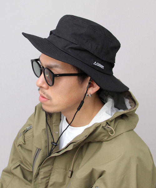 GERRY（ジェリー）の「【 GERRY / ジェリー 】 リップストップ キャンバス アドベンチャーハット / あご紐付き（ハット・メンズ・ブラック/ネイビー/カーキ・FREE）」の4枚目の写真