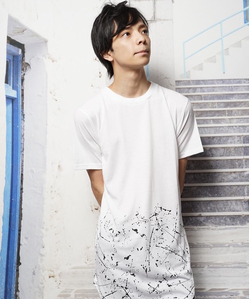 おしゃれスタ(オシャレスタ)の「サイドジップロングデザイン半袖Tシャツ(SS)(Tシャツ/カットソー・メンズ・ホワイト/ブラック・M/L)」の12枚目の写真