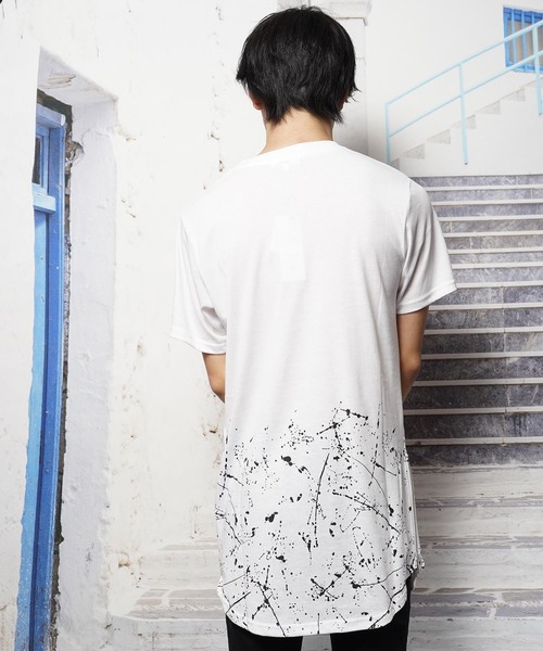 おしゃれスタ(オシャレスタ)の「サイドジップロングデザイン半袖Tシャツ(SS)(Tシャツ/カットソー・メンズ・ホワイト/ブラック・M/L)」の5枚目の写真