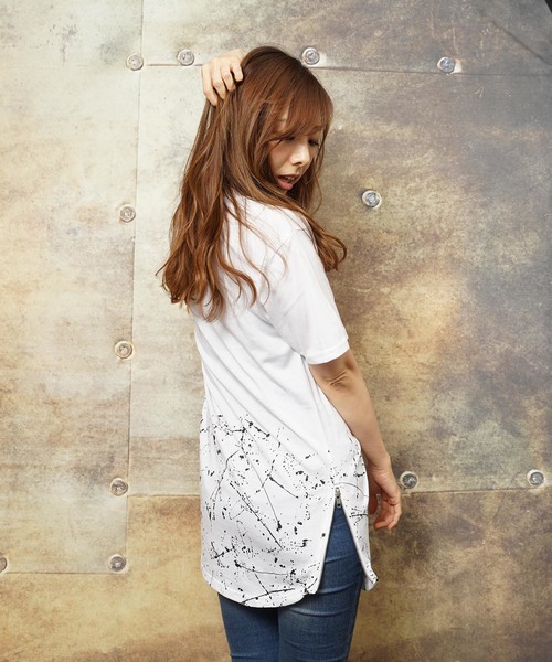 おしゃれスタ(オシャレスタ)の「サイドジップロングデザイン半袖Tシャツ(SS)(Tシャツ/カットソー・メンズ・ホワイト/ブラック・M/L)」の7枚目の写真