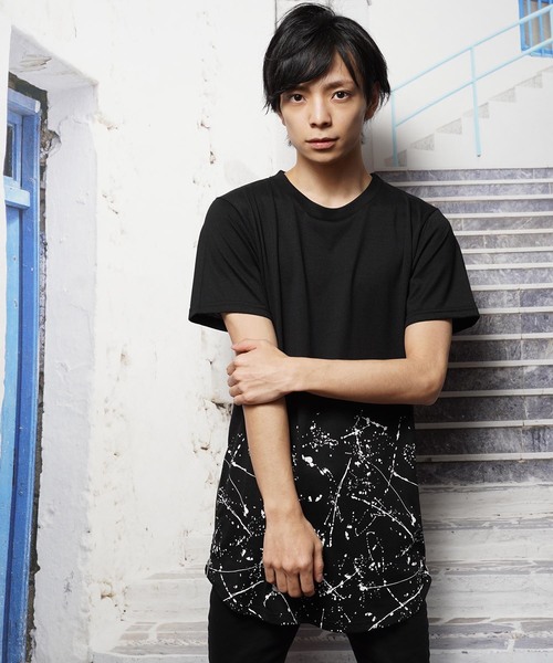 おしゃれスタ(オシャレスタ)の「サイドジップロングデザイン半袖Tシャツ(SS)(Tシャツ/カットソー・メンズ・ホワイト/ブラック・M/L)」の4枚目の写真