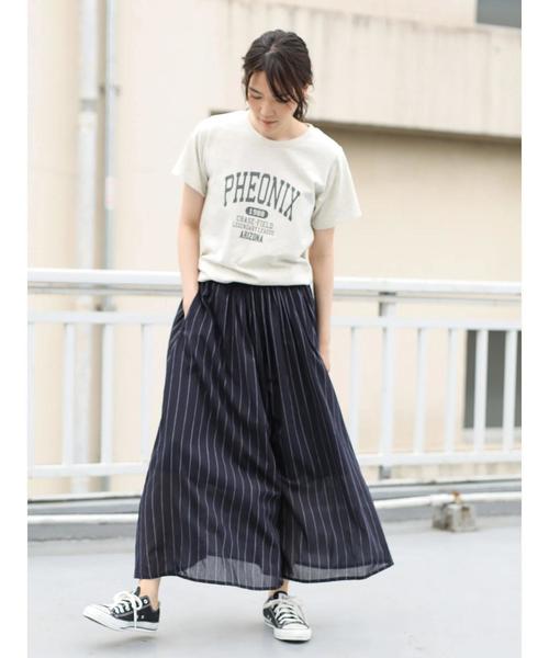 AMERICAN HOLIC（アメリカンホリック）の「ボリュームギャザーガウチョパンツ＊（その他パンツ・レディース・その他9/ストライプ/チェック/ドット/チャコールグレー/カーキ/ブルー/モカ/キャメル・L/M）」の15枚目の写真