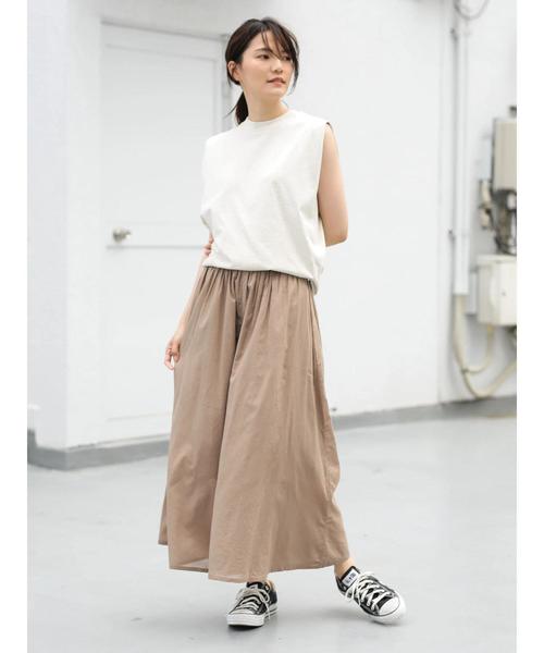 AMERICAN HOLIC（アメリカンホリック）の「ボリュームギャザーガウチョパンツ＊（その他パンツ・レディース・その他9/ストライプ/チェック/ドット/チャコールグレー/カーキ/ブルー/モカ/キャメル・L/M）」の12枚目の写真