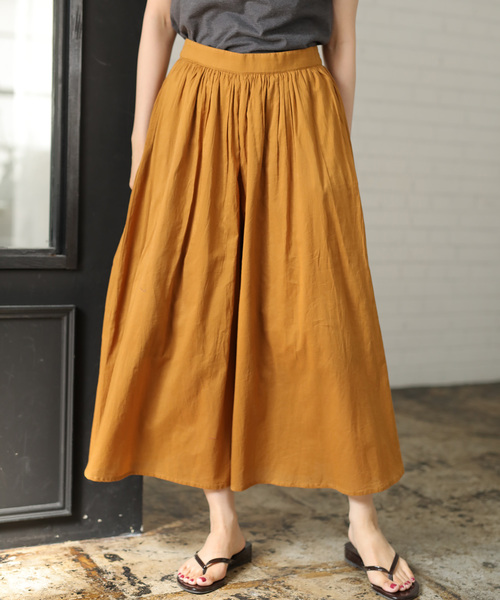 AMERICAN HOLIC（アメリカンホリック）の「ボリュームギャザーガウチョパンツ＊（その他パンツ・レディース・その他9/ストライプ/チェック/ドット/チャコールグレー/カーキ/ブルー/モカ/キャメル・L/M）」の6枚目の写真