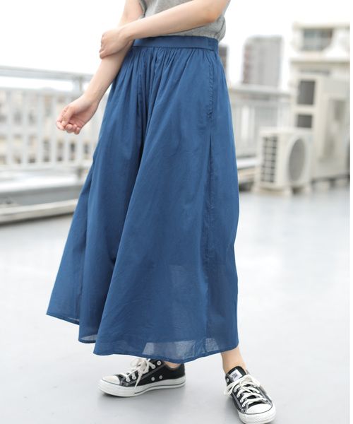 AMERICAN HOLIC（アメリカンホリック）の「ボリュームギャザーガウチョパンツ＊（その他パンツ・レディース・その他9/ストライプ/チェック/ドット/チャコールグレー/カーキ/ブルー/モカ/キャメル・L/M）」の5枚目の写真