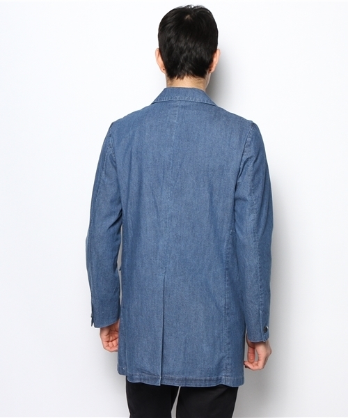 AMERICAN RAG CIE（アメリカンラグシー）の「AMERICAN RAG CIE デニムチェスターコート 114-AHP-M141-CO052∴（チェスターコート・メンズ・インディゴブルー/サックスブルー・1/3/2）」の9枚目の写真