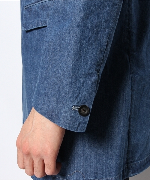 AMERICAN RAG CIE（アメリカンラグシー）の「AMERICAN RAG CIE デニムチェスターコート 114-AHP-M141-CO052∴（チェスターコート・メンズ・インディゴブルー/サックスブルー・1/3/2）」の12枚目の写真
