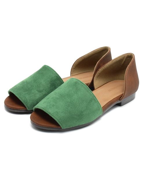 GLOBAL WORK(グローバルワーク)の「【WEB限定価格】オープントゥフラットサンダル/542355(サンダル・レディース・グリーン/オレンジ/ブルー/ブラック/イエロー・LARGE/MEDIUM/SMALL)」の3枚目の写真