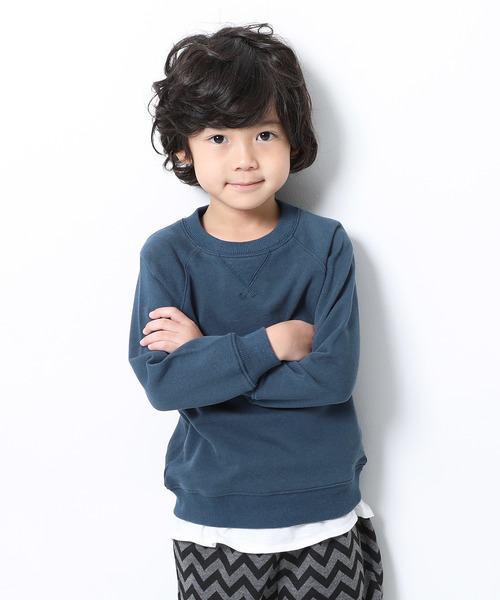 devirock(デビロック)の「スウェットトレーナー(スウェット・キッズ・ブラック/杢グレー/ネイビー/ブルー系その他/ダークグリーン/グリーン/カーキ/パープル系その他/ラベンダー/レッド系その他/レッド/スモークピンク/モカ/ライトブラウン/ベージュ/マスタード/イエロー/ブルー系その他2/ワイン・80cm/90cm/100cm/110cm/120cm/130cm/140cm/150cm/160cm)」の10枚目の写真