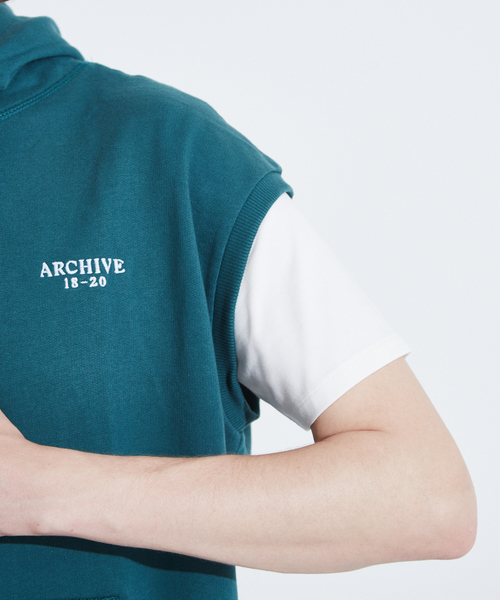 ABAHOUSE(アバハウス)の「【ARCHIVE 18-20】フーディーノースリーブプルオーバー(Tシャツ/カットソー・メンズ・グリーン/グレー・2/3)」の6枚目の写真