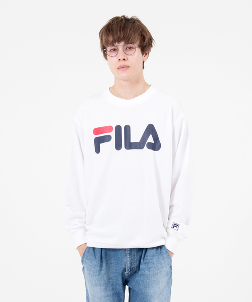 FILA(フィラ)の「【FILA/フィラ】ブランド ロゴ プリント 裏毛 スウェット トレーナー(スウェット・メンズ・ホワイト/ブラック/ネイビー/杢グレー・LL/3L/4L/M/L)」の2枚目の写真