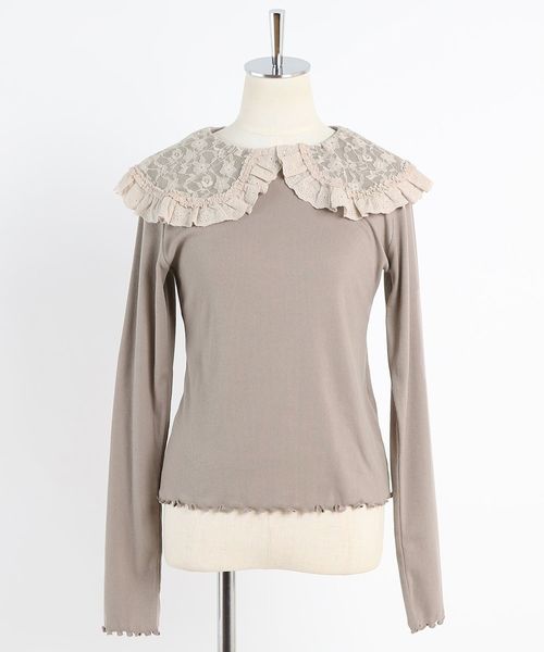 one after another NICE CLAUP（ワンアフターアナザーナイスクラップ）の「裾レースインナー（Tシャツ/カットソー・レディース・オフホワイト/アイボリー/モカ・FREE）」の3枚目の写真