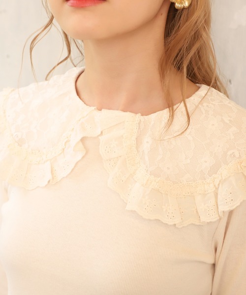 one after another NICE CLAUP（ワンアフターアナザーナイスクラップ）の「裾レースインナー（Tシャツ/カットソー・レディース・オフホワイト/アイボリー/モカ・FREE）」の8枚目の写真