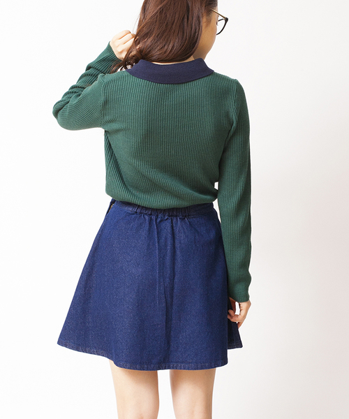 WEGO（ウィゴー）の「WEGO/デニムサークルスカート（デニムスカート・レディース・インディゴブルー/ネイビー・FREE）」の4枚目の写真