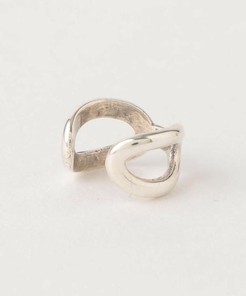 PHILIPPE AUDIBERT（フィリップ オーディベール）の「PHILIPPE AUDIBERT（フィリップオーディベール）2ring イヤーカフ SIL（イヤリング（片耳用）・レディース・シルバー・フリー）」の5枚目の写真