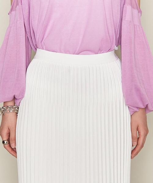 ASTRAET（アストラット）の「＜ASTRAET（アストラット）＞18G ニット プリーツスカート WHITE†（スカート・レディース・ホワイト・FREE）」の6枚目の写真