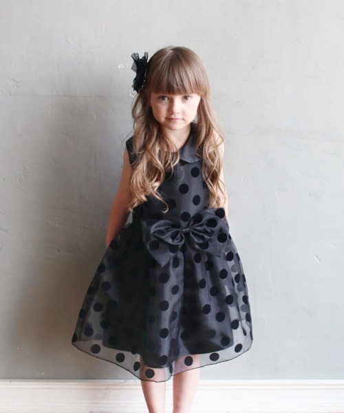 Rora(ローラ)の「ミラ ドット ドレスワンピース(2color)(ドレス・キッズ・ブラック/シャンパン・130cm/140cm/90cm/110cm/100cm/120cm)」の14枚目の写真