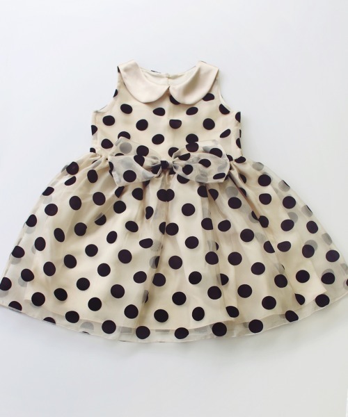 Rora(ローラ)の「ミラ ドット ドレスワンピース(2color)(ドレス・キッズ・ブラック/シャンパン・130cm/140cm/90cm/110cm/100cm/120cm)」の6枚目の写真