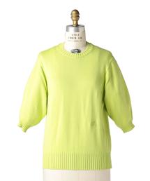 Drawer カシミヤ コットン 7G 天竺編み Vネック 長袖ニット セーター Drawer（ドゥロワー）の「Drawer 7G天竺編みVネックプルオーバーニット