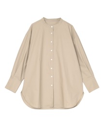 釦バックスリットチュニックシャツ