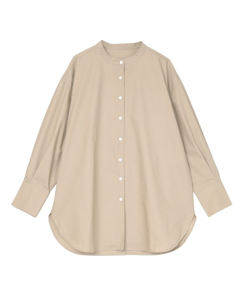 UR'S（ユアーズ）の「釦バックスリットチュニックシャツ（シャツ/ブラウス・レディース・ベージュ/オフホワイト/グリーン系その他/ストライプ/ホワイト系その他/ピンク/グレー系その他/グリーン/ホワイト×ブラック/ブルー系その他/ネイビー/ブラウン系その他/カーキ/ブルー/ブラウン・S/M/L）」の7枚目の写真