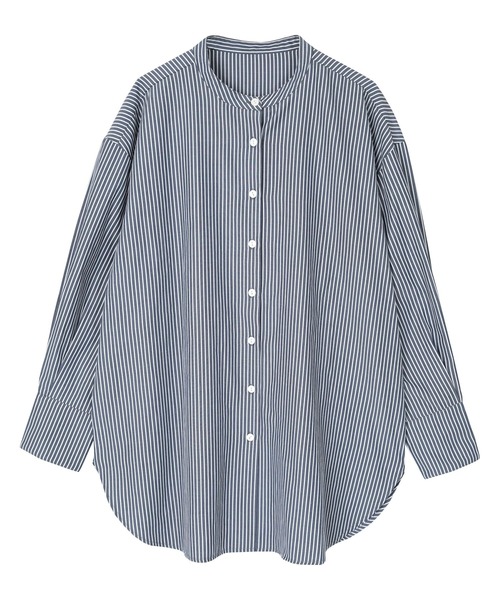 UR'S（ユアーズ）の「釦バックスリットチュニックシャツ（シャツ/ブラウス・レディース・ベージュ/オフホワイト/グリーン系その他/ストライプ/ホワイト系その他/ピンク/グレー系その他/グリーン/ホワイト×ブラック/ブルー系その他/ネイビー/ブラウン系その他/カーキ/ブルー/ブラウン・S/M/L）」の18枚目の写真