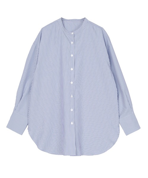 UR'S（ユアーズ）の「釦バックスリットチュニックシャツ（シャツ/ブラウス・レディース・ベージュ/オフホワイト/グリーン系その他/ストライプ/ホワイト系その他/ピンク/グレー系その他/グリーン/ホワイト×ブラック/ブルー系その他/ネイビー/ブラウン系その他/カーキ/ブルー/ブラウン・S/M/L）」の16枚目の写真