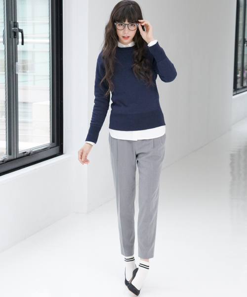 green label relaxing（グリーンレーベルリラクシング）の「GC T/R/PU RIB パンツ（その他パンツ・レディース・ブラック/ライトグレー/ネイビー・38/36/40）」の18枚目の写真