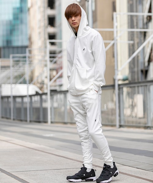 KANGOL(カンゴール)の「KANGOL × A.S.M コラボ /カンゴール T/C ポンチ ジャージ 裾リブ リラックス イージーパンツ セットアップ対応(その他パンツ・メンズ・カーキ/ホワイト/ブラック/ネイビー/グレー/チャコールグレー・48/50/52)」の21枚目の写真