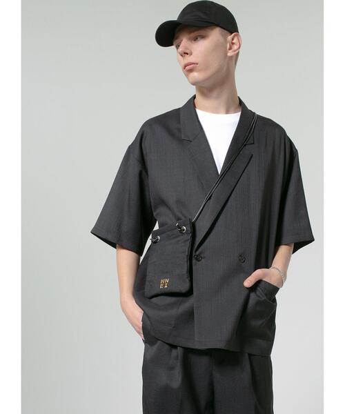 MONKEY TIME(モンキータイム)の「<monkey time> PE/TWL W/B 6SL SHT/シャツ(シャツ/ブラウス・メンズ・ブラック/ナチュラル・MEDIUM/LARGE/X-LARGE/SMALL)」の1枚目の写真
