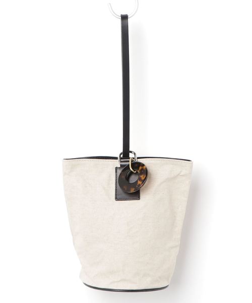 arth(アース)の「【arth】LINEN BD CRUMPLE BUCKET / 【アース】(ハンドバッグ・レディース・ブラック/ベージュ・FREE)」の1枚目の写真