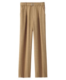 麻調ビンテージベルト付ワイドパンツ56丈