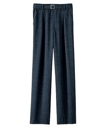 麻調ビンテージベルト付ワイドパンツ56丈