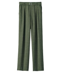 麻調ビンテージベルト付ワイドパンツ56丈