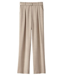 麻調ビンテージベルト付ワイドパンツ56丈