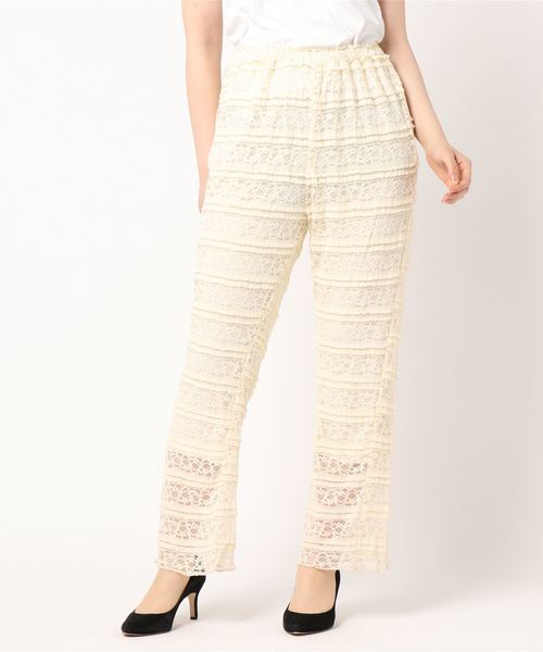 archives（アルシーヴ）の「カットレースフリルパンツ（その他パンツ・レディース・ブラック/アイボリー/モカ・MEDIUM）」の10枚目の写真