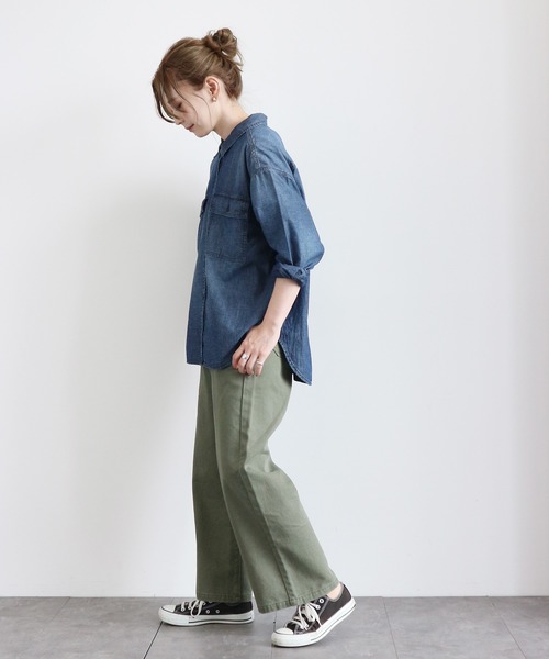 AMERICAN HOLIC（アメリカンホリック）の「CPOシャツ　〇＊（シャツ/ブラウス・レディース・インディゴブルー/カーキ/アイボリー・FREE）」の12枚目の写真