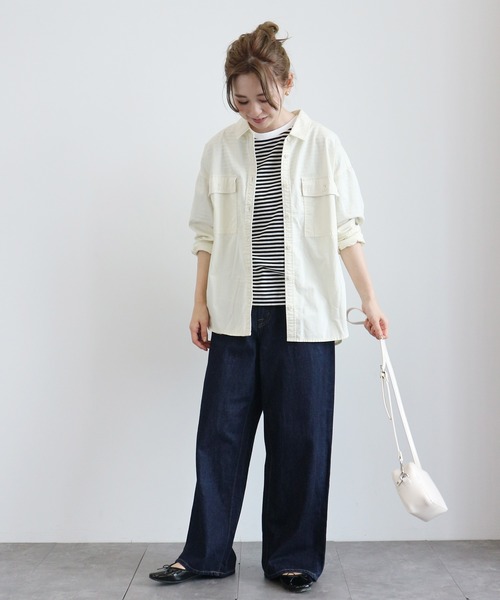 AMERICAN HOLIC（アメリカンホリック）の「CPOシャツ　〇＊（シャツ/ブラウス・レディース・インディゴブルー/カーキ/アイボリー・FREE）」の11枚目の写真