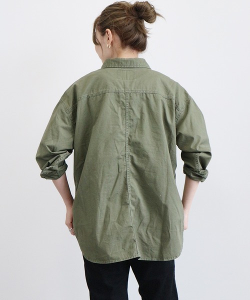 AMERICAN HOLIC（アメリカンホリック）の「CPOシャツ　〇＊（シャツ/ブラウス・レディース・インディゴブルー/カーキ/アイボリー・FREE）」の5枚目の写真